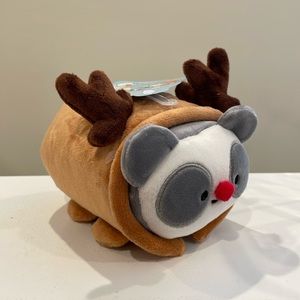 NWT 6” Pandaroll in a Reindeer Costume Christmas Plush by Anirollz